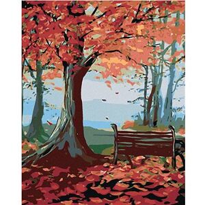 Maľovanie podľa čísel – Lavička a jesenný strom