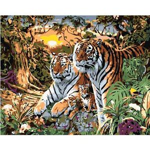 Maľovanie podľa čísel – Tiger s mláďatami