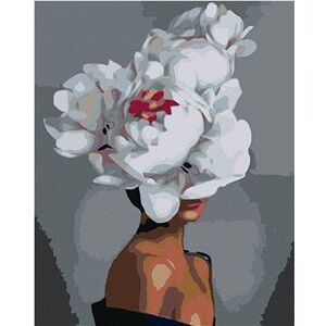 Maľovanie podľa čísel – Žena s bielym kvetom