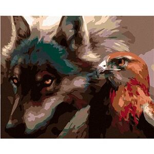 Maľovanie podľa čísel – Vlk s dravcom