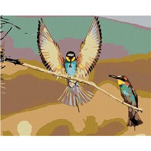 Maľovanie podľa čísel – Dva vtáčiky na suchej vetve
