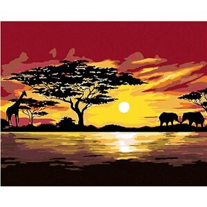 Maľovanie podľa čísel – Afrika žirafa a slony
