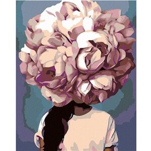 Maľovanie podľa čísel – Žena s hlavou v kvete – ružová