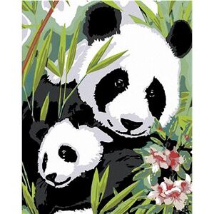 Maľovanie podľa čísel – Panda s mláďaťom
