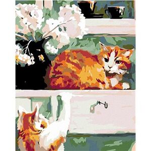 Maľovanie podľa čísel – Mačky pod oknom