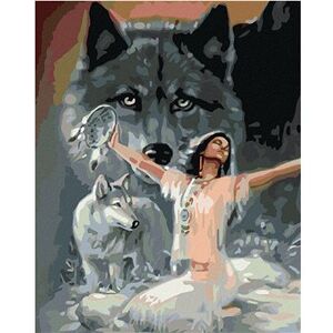 Maľovanie podľa čísel – Tancujúca indiánka s vlkom