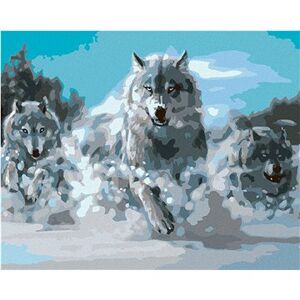 Maľovanie podľa čísel – Bežiaci vlci