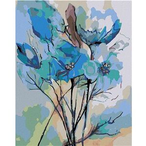 Maľovanie podľa čísel – Abstrakcia modrých kvetov