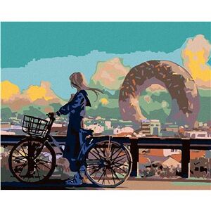 Maľovanie podľa čísel – Dievča na bicykli