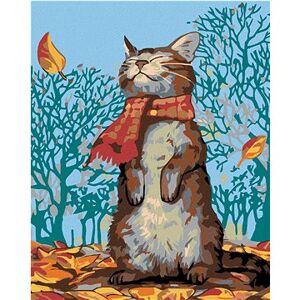 Maľovanie podľa čísel – Mačka a jesenné počasie