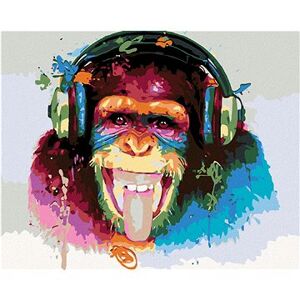 Maľovanie podľa čísel – Opica so slúchadlami