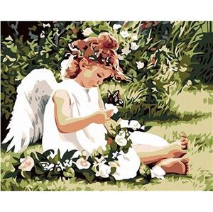 Maľovanie podľa čísel – Anjelik medzi kvetinami