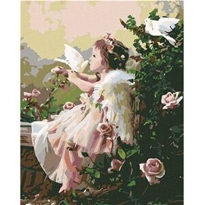 Maľovanie podľa čísel – Anjel v ružiach