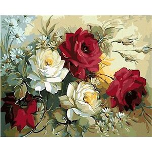 Maľovanie podľa čísel – Kytica maľovaných ruží