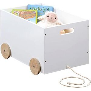 kesper Box na hračky s kolieskami, biely 50 × 35 × 30 cm