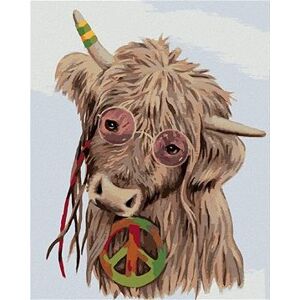 Zuty – Maľovanie Podľa Čísel – Hippie Krava (Myroslava Voloschuk), 80 × 100 cm, Plátno