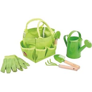Bigjigs Toys Záhradná súprava náradie v plátennej taške zelené