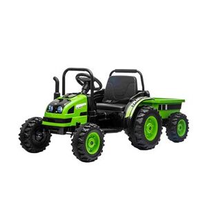Traktor POWER s vlečkou, zelený