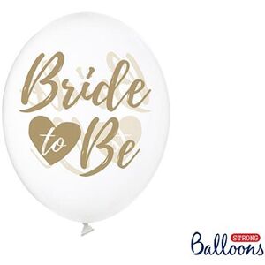 Nafukovacie balóny, 30 cm, Bride To be, priehľadné so zlatým nápisom, 6 ks