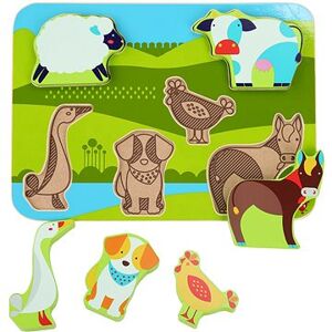 Lucy & Leo 226 Zvieratká na farme – drevené vkladacie puzzle 7 dielov