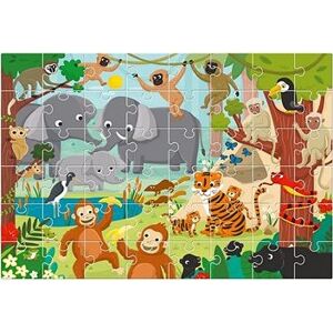 Ludattica Obrie podlahové puzzle, Veselá džungľa, 48 dielikov