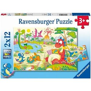 Ravensburger puzzle 052462 Moji dinosaurí priatelia 2× 12 dielikov