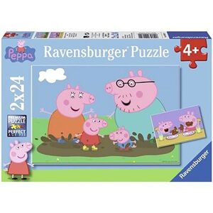 Ravensburger puzzle 090822 Prasiatko Peppa: Šťastná rodina 2× 24 dielikov