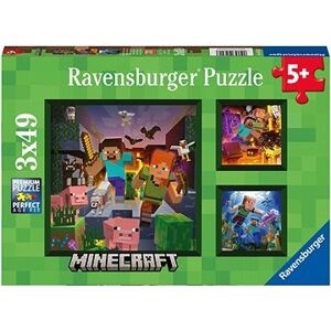Ravensburger puzzle 056217 Minecraft Biomes 3× 49 dielikov