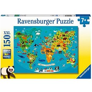 Ravensburger puzzle 132874 Zvieracia svetová mapa 150 dielikov