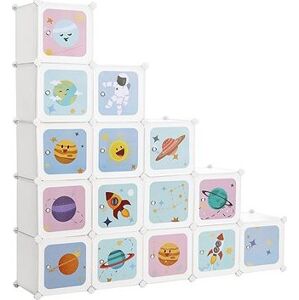 Songmics, Organizér na hračky 15 boxov, vesmír 123 × 31 × 123 cm