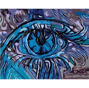 Abstraktné modré oko, 40×50 cm, vypnuté plátno na rám
