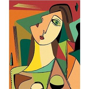 Abstraktná žena v kubickom štýle, 40 × 50 cm, bez rámu a bez vypnutia plátna