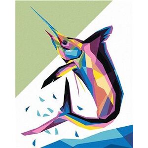 Farebná abstraktná ryba, 40 × 50 cm, bez rámu a bez vypnutia plátna