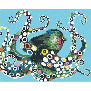 Farebná chobotnica, 80 × 100 cm, plátno napnuté na rám