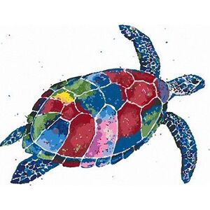 Farebná korytnačka, 40×50 cm, vypnuté plátno na rám