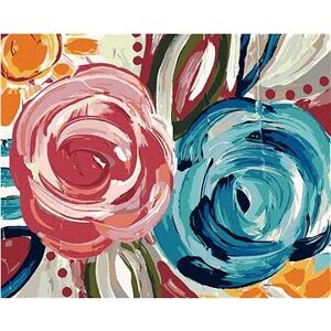 Farebné kvety (Haley Bush), 40 × 50 cm, vypnuté plátno na rám