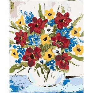 Farebné kvety vo váze (Haley Bush), 40 × 50 cm, bez rámu a bez vypnutia plátna
