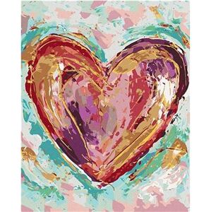 Farebné srdce na zelenom pozadí II (Haley Bush), 40 × 50 cm, bez rámu a bez vypnutia plátna
