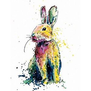 Farebný králik, 40×50 cm, bez rámu a bez vypnutia plátna