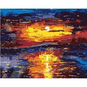 Farebný západ slnka, 40 × 50 cm, plátno napnuté na rám