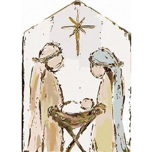 Betlehem Mária, Jozef a Ježiško (Haley Bush), 40×50 cm, bez rámu a bez vypnutia plátna