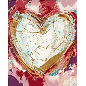Biele srdce na farebnom pozadí (Haley Bush), 40×50 cm, bez rámu a bez vypnutia plátna