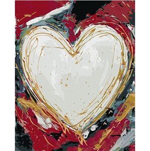 Biele srdce na farebnom pozadí II (Haley Bush), 40×50 cm, bez rámu a bez vypnutia plátna