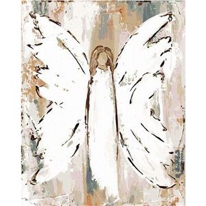 Biely maľovaný anjel (Haley Bush), 40×50 cm, bez rámu a bez vypnutia plátna