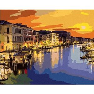 Canal Grande v letnej noci v Benátkach, 80 × 100 cm, plátno napnuté na rám