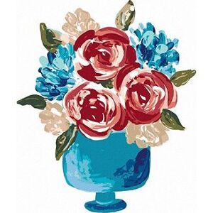 Červené kvetiny vo váze (Haley Bush), 80 × 100 cm, bez rámu a bez napnutia plátna