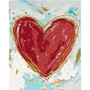 Červené srdce na farebnom pozadí (Haley Bush), 40×50 cm, bez rámu a bez vypnutia plátna