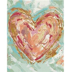 Červené srdce na zelenom pozadí (Haley Bush), 80 × 100 cm, bez rámu a bez vypnutia plátna