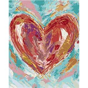 Červené srdce na zelenom pozadí II (Haley Bush), 40×50 cm, vypnuté plátno na rám