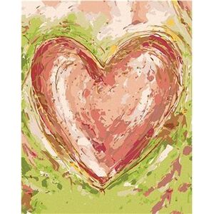 Červené srdce na zelenom pozadí III (Haley Bush), 40×50 cm, bez rámu a bez vypnutia plátna